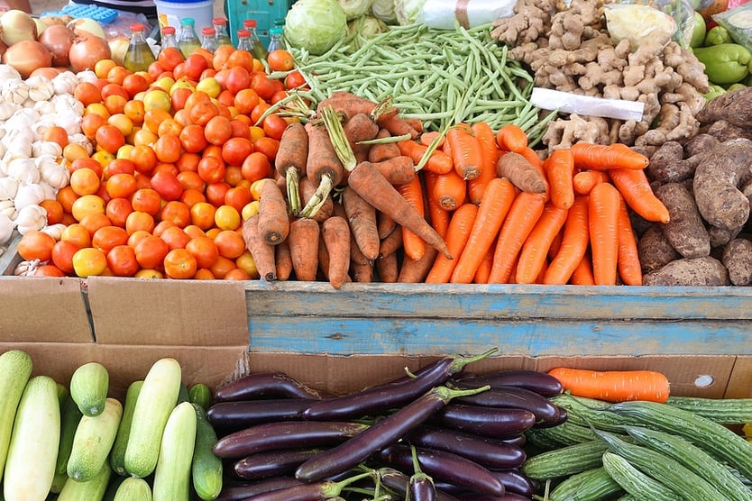 Fresh local vegetables at El Nido Public Market, Palawan