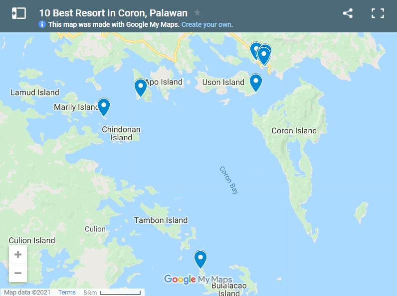 Best Resort In Coron Palawan map