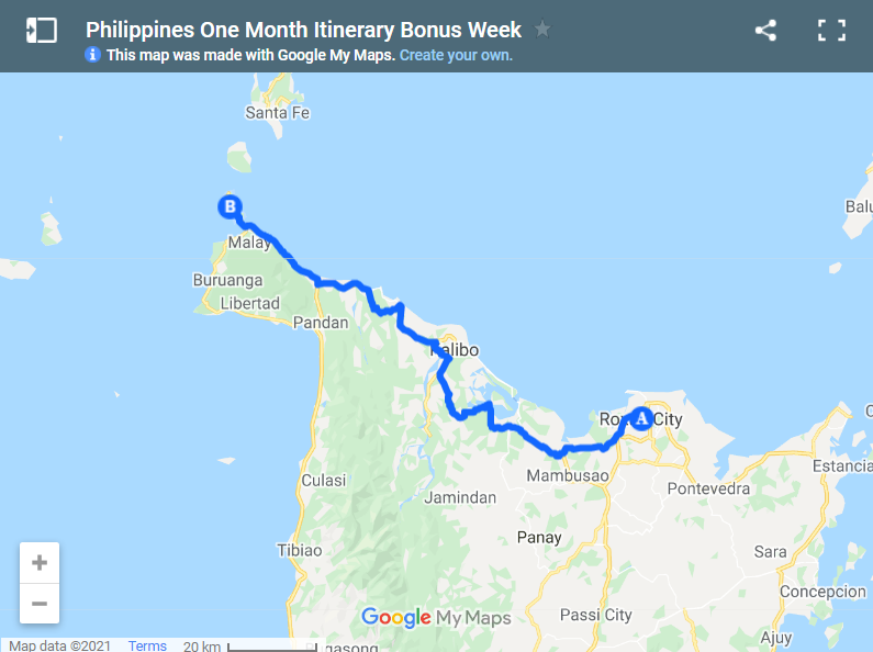 Philippines One Month Itinerary map