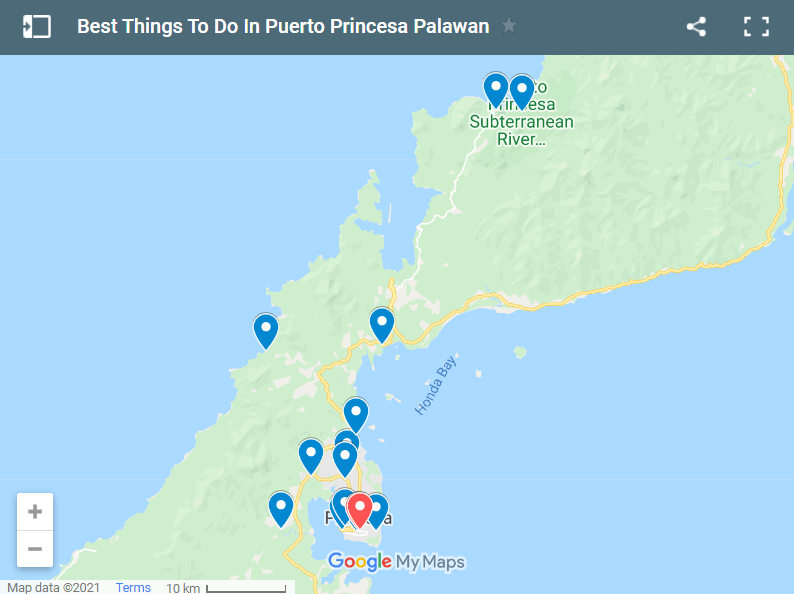 Puerto Princesa Itinerary map