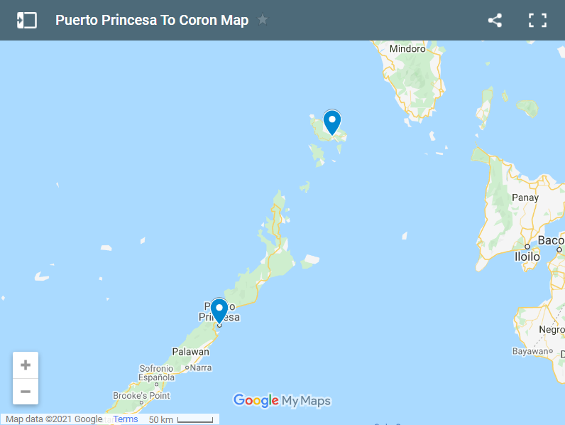 Puerto Princesa To Coron Map