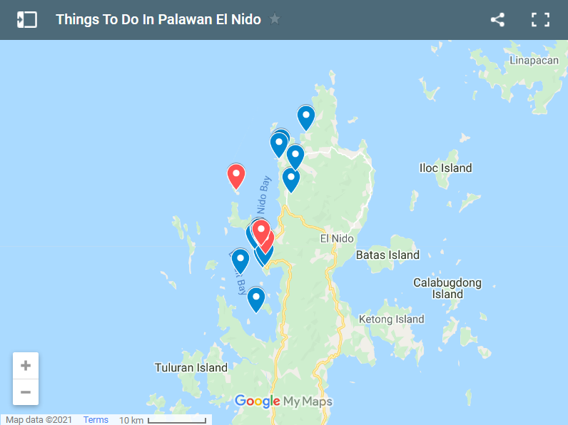 Things To Do In Palawan El Nido map
