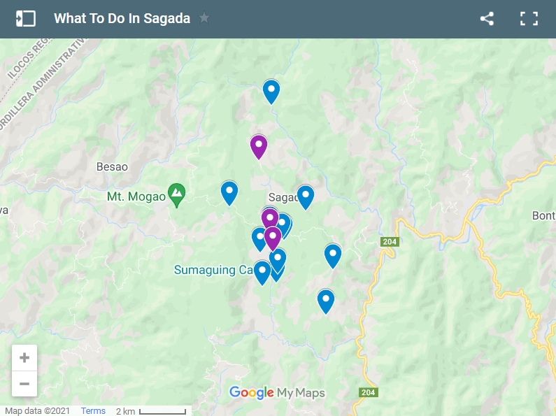 What To Do In Sagada map