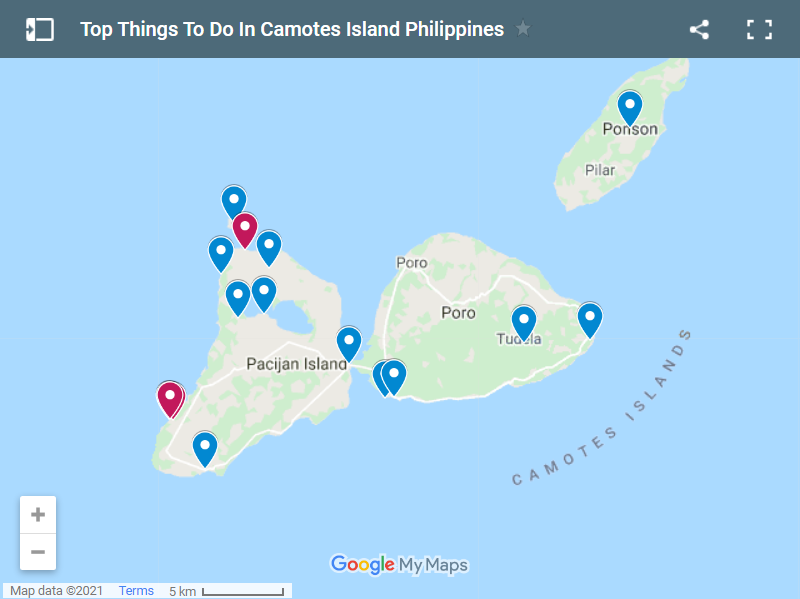 Camotes Island Things To Do Map