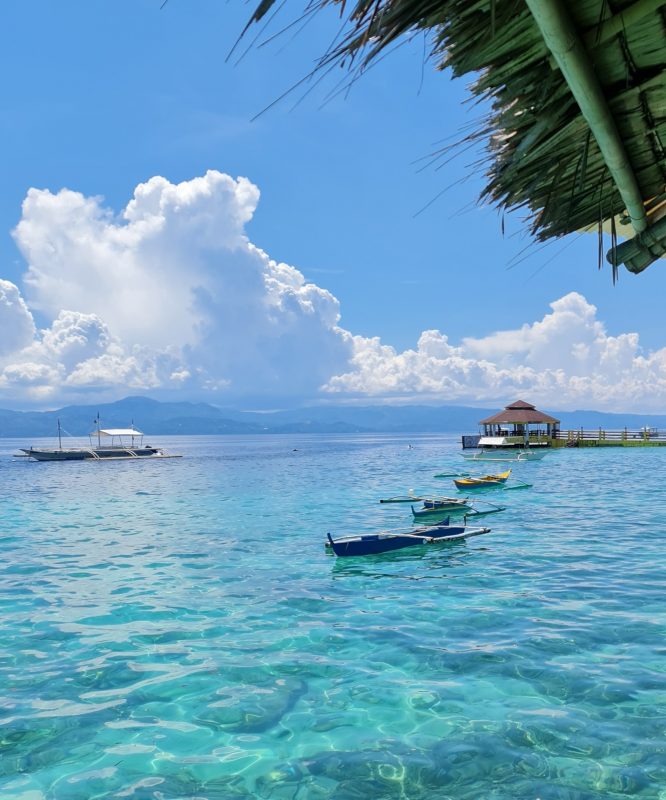 View from Panagsama Restaurant to sardines shoal jetty 2