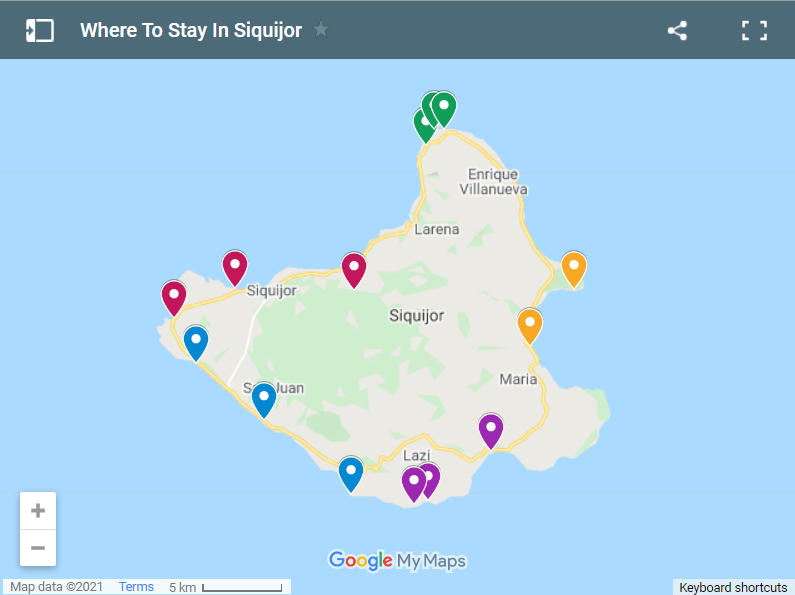 Where To Stay In Siquijor map