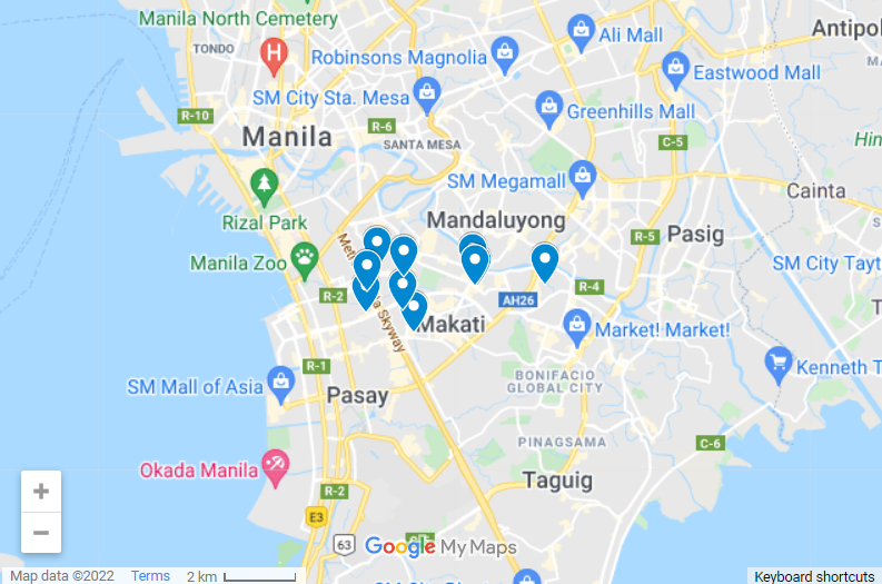 Best Cheap Hotels In Makati map