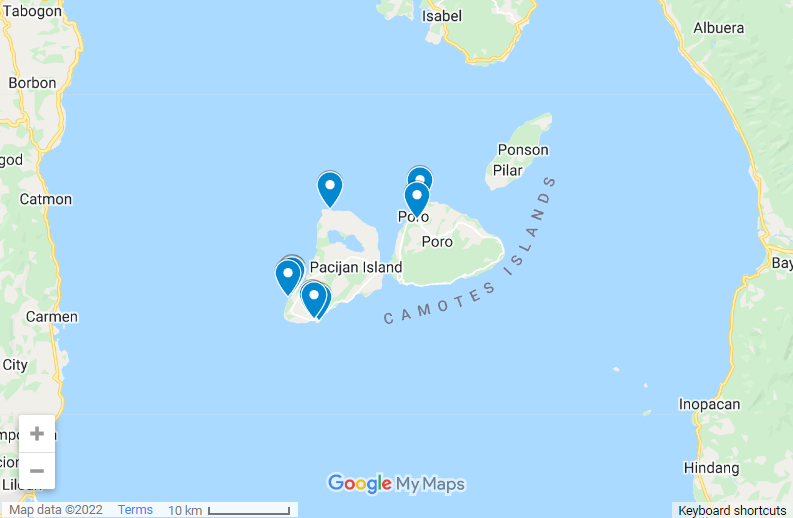 Where To Stay In Camotes Island map