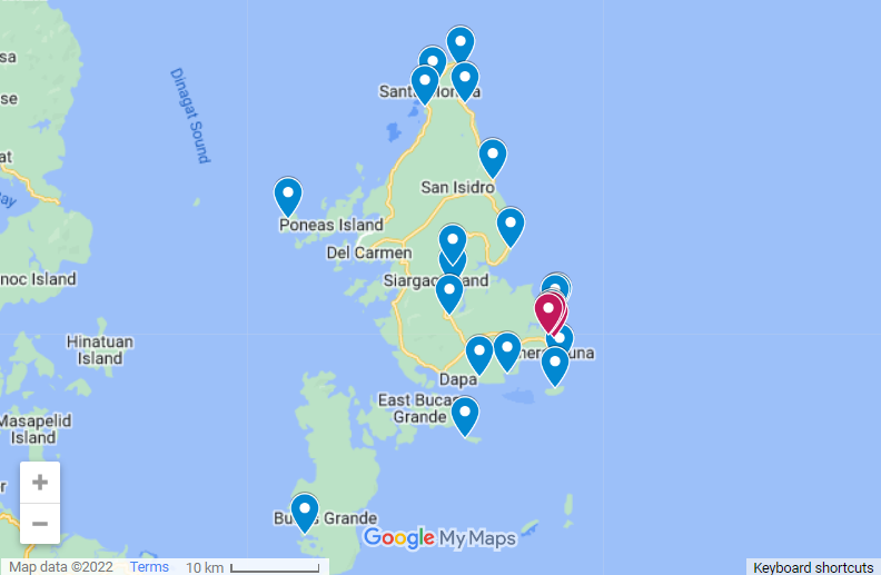 things to do in siargao map